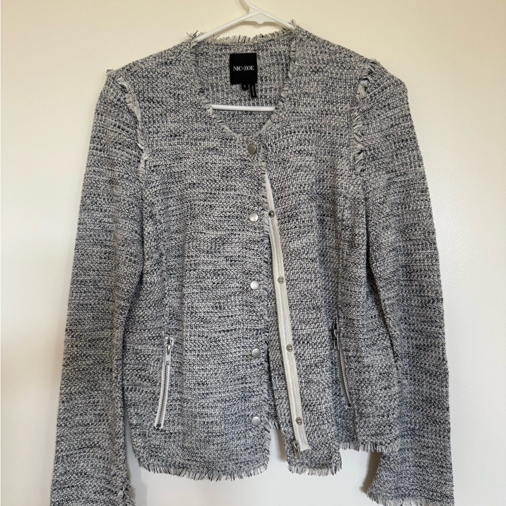 NIC+ZOE Black and White Textured Blazer